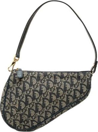 Dior Pre-owned Mini Saddle - Dames - Vintage Schoudertas - Blauw - ONE Size - Leer - Vintage