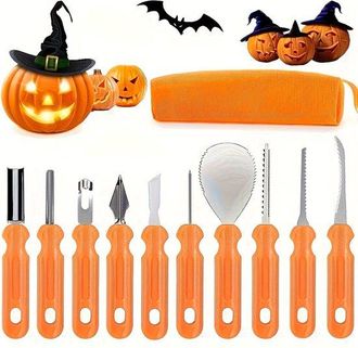 OEM Juego De 10 Herramientas Para Tallar Calabazas, Cuchillo Tallar Calabazas Halloween, Tallar Calabazas Otras Frutas Halloween Festivales, Naranja