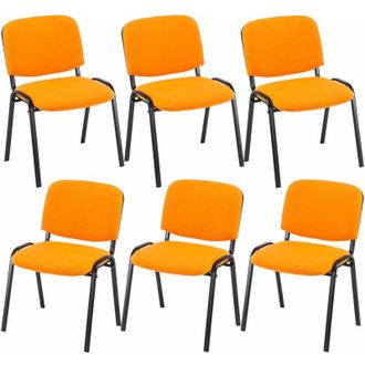 Clp Set 6x Sedie Ufficio Ken In Tessuto arancione