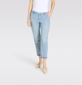 MAC Broeken Slim-fit-Jeans MAC CHINO turn up, Damen, Gr. 34, N-Gr, blau (authentic surf blau), Denim/Jeans, Obermaterial: 98% Baumwolle, 2% Elasthan, unifarben, s