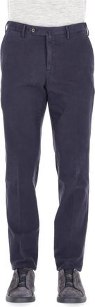Pantaloni Torino Pantalon in katoen micro structuur Slim fit - Heren - Chinos - Blauw - 3XL - Katoen - Broeken