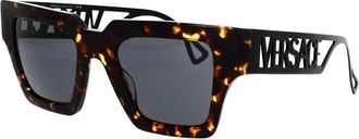 Versace Vierkante zonnebril Donkergrijs Havana frame - unisex - Zonnebrillen - Bruin - 50 MM - Accessoires