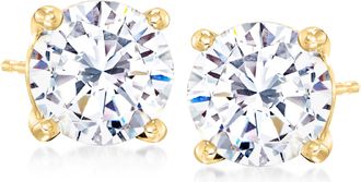 Ross-Simons CZ Stud Earrings in 14kt Yellow Gold