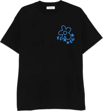 Flaneur T-shirt a fiori - Nero