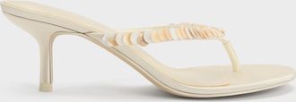 Charles & Keith Briella Sequinned Heeled Thong Sandals