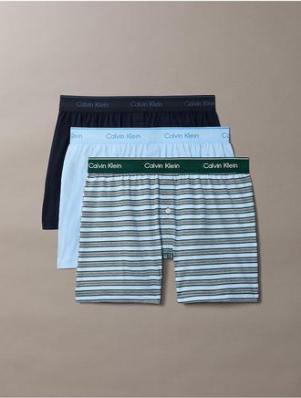 Calvin Klein Mens Cotton Classics 3-Pack Knit Boxer - Multi - XL