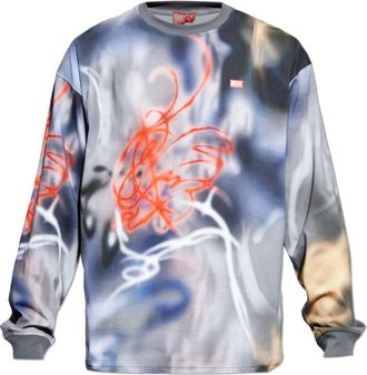 Diesel T-Shirt T-Boxt-Ls-V4 - Heren - Longsleeves - Veelkleurig - XS - Katoen - Tops
