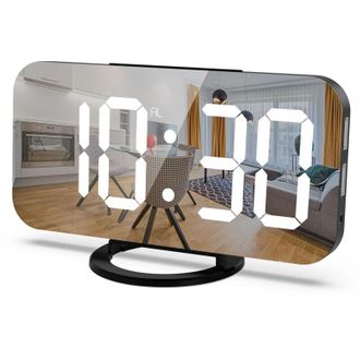 OEM Reloj Despertador Digital, Pantalla Led De 6 Pulgadas Con Dos Puertos De Carga Usb, Modo De Atenuaci&oacute;n Autom&aacute;tica, Funci&oacute;n De Repetici&oacute;n F&aacute;cil, Modern