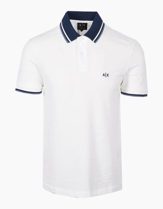 A|X Armani Exchange Mens ARMARNI EXCHANGE POLO SHIRT OFF WHITE - Cream - Size: 44