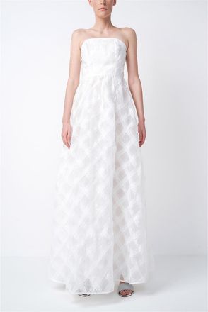 True Decadence Womens Wrap Maxi Bandeau Dress in White Applique - Size 12 UK