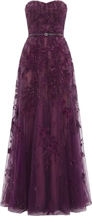 Saiid Kobeisy Embroidered Strapless Dress