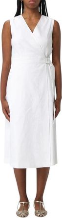 Theory Wrap Dresses, female, White, 2XS, Elegant Sleeveless Wrap Dress with Belt