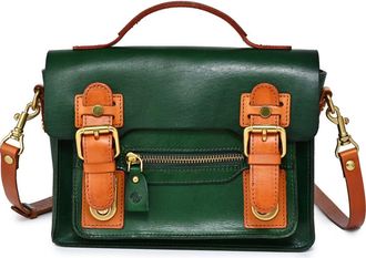 OLD TREND Aster Mini Leather Satchel in Green at Nordstrom Rack