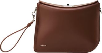 Lanvin Compagnon Asymmetrical Leather Clutch Bag in Chestnuts at Nordstrom