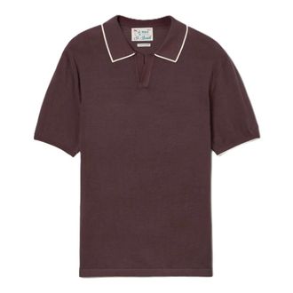 MC2 Saint Barth Polo Shirts, male, Brown, Size: XL Contrast Cotton Sloan Short Sleeve Polo Shirt