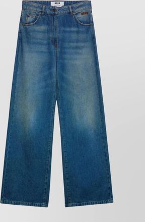 Msgm wide-leg denim trousers faded effect