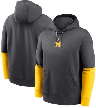 Jordan Brand Mens Jordan Brand Anthracite/Maize Michigan Wolverines 2024 Sideline Club Pullover Hoodie at Nordstrom, Size Medium