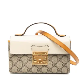 Gucci Pre-owned Gucci Mini GG Supreme Padlock Satchel Ladies QMGJSN1ELE8WPSB4