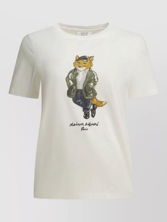 Maison Kitsun&eacute; cotton logo-print crew-neck t-shirt