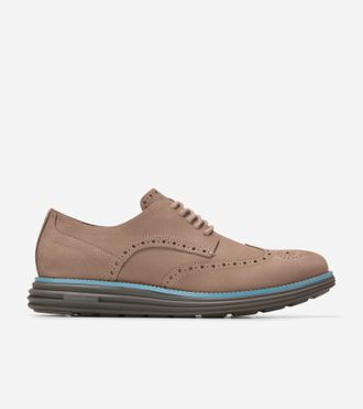 Cole Haan Mens &Oslash;riginal Grand Remastered Wingtip Oxford Shoes - Beige Size 8.5