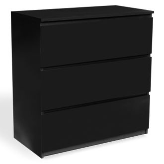 IDMarket Cassettiera A 3 Cassetti Tomi Legno Nero