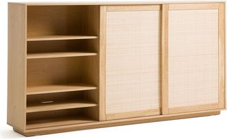 La Redoute Interieurs TV-meubel, eikenhout, fineer en deuren in vlechtwerk, Palano