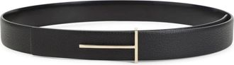Tom Ford Cintura in pelle con fibbia T - - Accessories - Donna - Nero - 85 CM