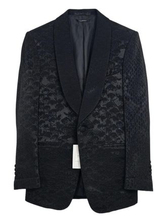 Tom Ford snakeskin-pattern shawl-lapel blazer - men - Silk/Wool/Polyamide - 46 - Black