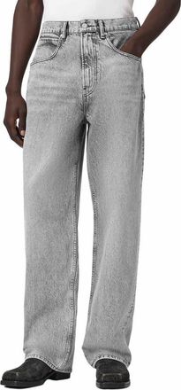 AllSaints Rivet Sloch Straight Leg Jeans in Washed Grey at Nordstrom, Size 38 X 32