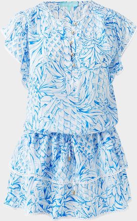 Melissa Odabash Lenni Pineapple Short-Sleeve Mini Dress
