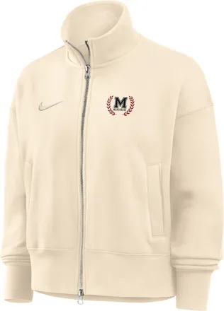 Nike Womens College (Morehouse College) Nike Womens Phoenix Fleece Track Jacket in Brown | ZW052NMORE26-NAT