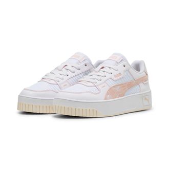 Puma Sneaker PUMA CARINA STREET LUX CRAFTED FLOWERS, Damen, Gr. 38,5, rosa (puma wei&szlig;, rose quartz), Synthetik, Schuhe Sneaker