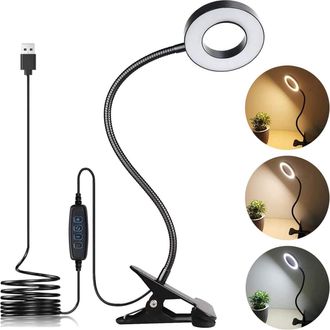 OEM L&aacute;mpara Led De Lectura/estudio Con Clip, 3 Modos De Color, 10 Niveles De Brillo, Dise&ntilde;o Que Cuida La Vista, Brazo Flexible De 360&deg;, Ideal Para Residen
