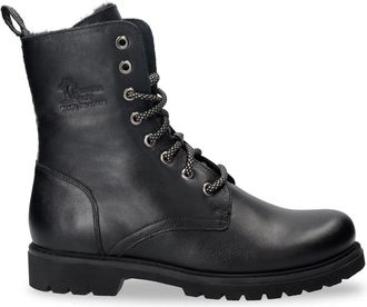 Panama Jack Panama Jack Womens Frisia B1 Black Waterproof Leather Combat Boots