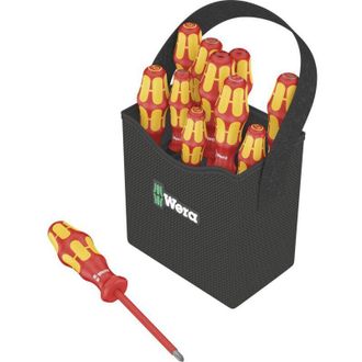 Wera Kraftform 2go 100 vde Kit cacciaviti 11 parti Taglio, Croce Pozidriv, Croce Phillips, Esalobo Interno (tx) - Wera