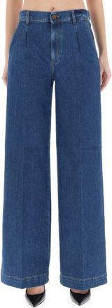 Pantaloni Torino Wide Jeans - Dames - Loose Fit Jeans - Blauw - W28 - Katoen - Jeans