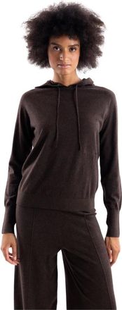 Hinnominate Sudadera con Capucha de Punto - Sweatshirts & Hoodies - Mujer - Marr&oacute;n - L