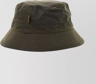 Barbour stitched detailing wide brim bucket hat