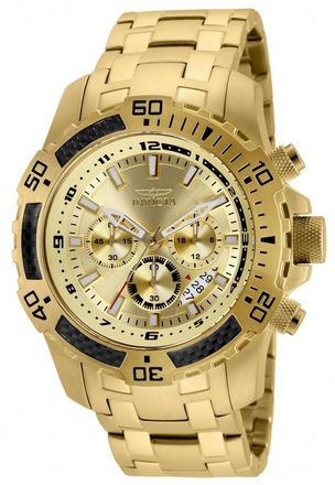 Invicta Pro Diver Gold Chronograph Mens Watch 24860