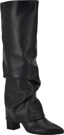 Guess Geima Pointed Toe Slouch Foldover Boot in Black at Nordstrom, Size 8.5