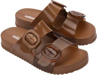 Melissa Cozy Buckle Slide Sandal in Clear Brown at Nordstrom, Size 10