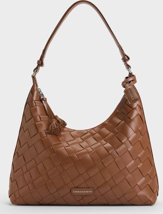 Charles & Keith Ivette Woven Tassel Hobo Bag