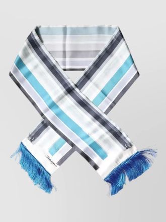 Dolce & Gabbana silk striped fringe scarf