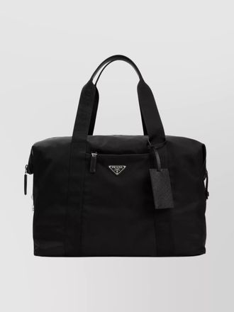 Prada nylon and leather duffle bag