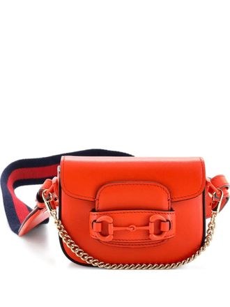 Gucci Horsebit 1955 Flap Wallet with Strap Leather crossbody bag - Arancione