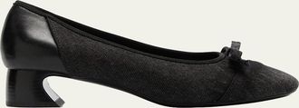 3.1 Phillip Lim Denim Bow Ballerina Pumps