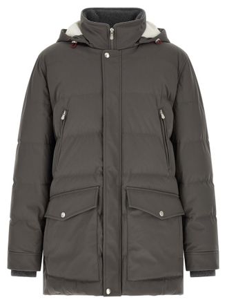 Brunello Cucinelli Dark Grey Quilted Jacket