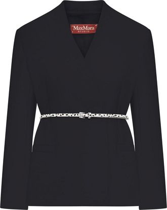 Max Mara Double-Breasted Cady Jacket With Belt