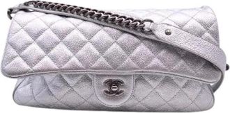 Chanel Pre-owned Easy Flap Schoudertas - Timeless/Classique (Medium) - Dames - Vintage Schoudertas - Grijs - ONE Size - Leer - Vintage