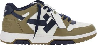Off-white Green Color Block Sneakers